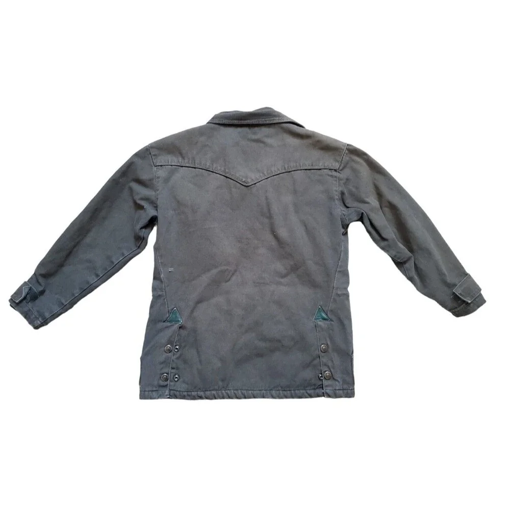 Powder River Outfitter Jacket Youth Large Green Canvas Barn Chore Coat Kid Lined